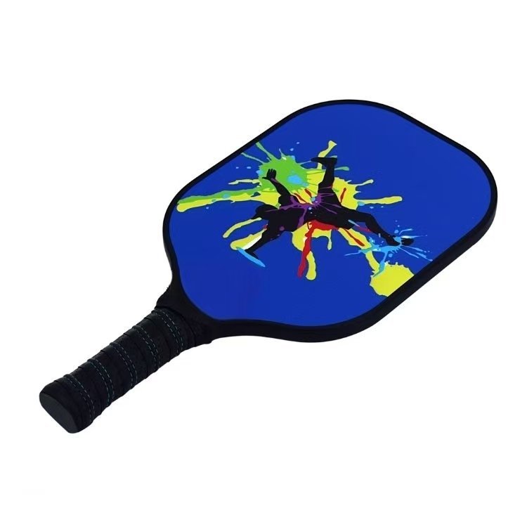 Blue graphic pickleball paddle