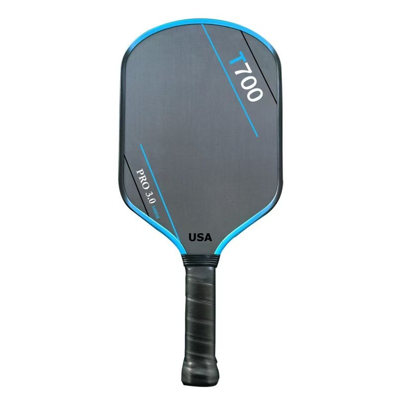 Carbon paddle with blue edge guard